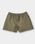 Classic Swim Shorts Olive Seersucker