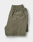 Classic Swim Shorts Olive Seersucker