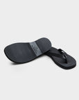 Black Saffiano Leather Flip-flops