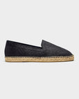 Braided Leather Espadrilles Navy - THE RESORT CO