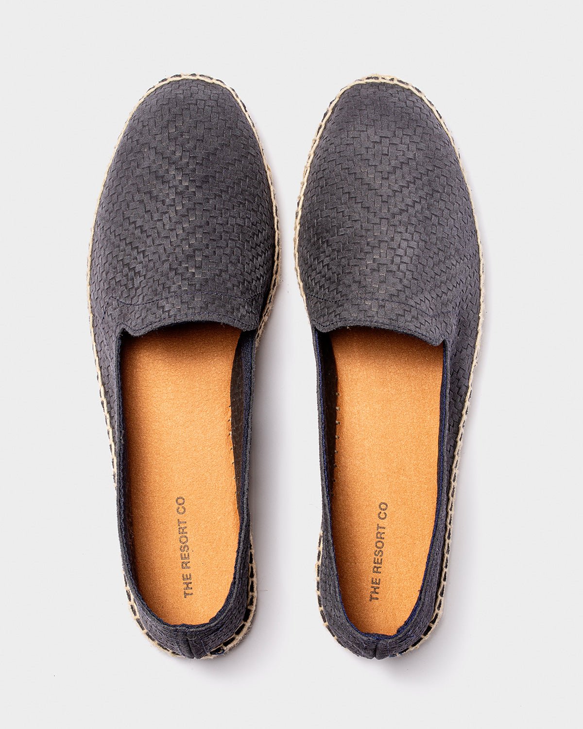 Braided Leather Espadrilles Navy - THE RESORT CO