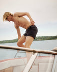 Classic Swim Shorts Navy Seersucker - THE RESORT CO