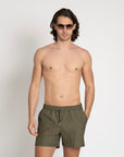 Classic Swim Shorts Olive Seersucker - THE RESORT CO