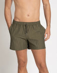 Classic Swim Shorts Olive Seersucker - THE RESORT CO