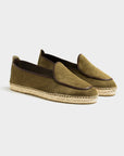 Espadrilles Belgian Loafer Style Olive Suede - THE RESORT CO