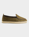 Espadrilles Belgian Loafer Style Olive Suede - THE RESORT CO