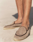 Sand Suede Belgian Loafer Style Espadrilles