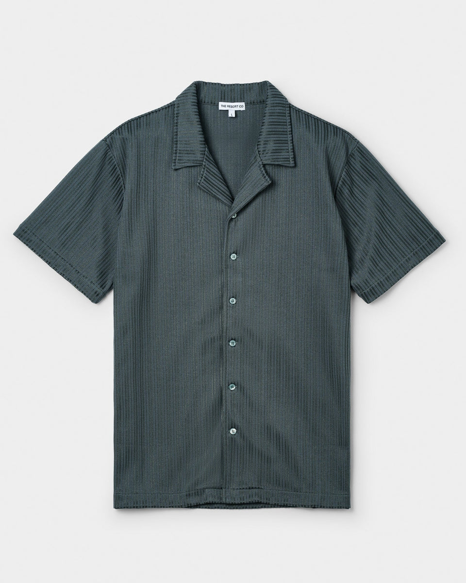 Jacquard Resort Shirt Juniper Green – THE RESORT CO