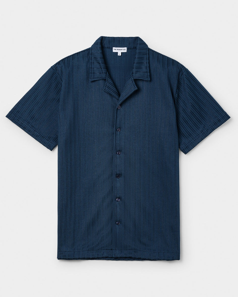 トップス The Madshop Resort shirt(Navy check) jacquard-resort-shirt-navy-