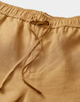 Linen Drawstring Shorts Caramel - THE RESORT CO