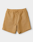 Linen Drawstring Shorts Caramel - THE RESORT CO