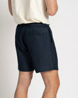 Linen Drawstring Shorts Navy - THE RESORT CO