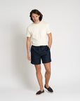 Linen Drawstring Shorts Navy - THE RESORT CO