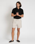 Linen Drawstring Shorts Oatmeal - THE RESORT CO