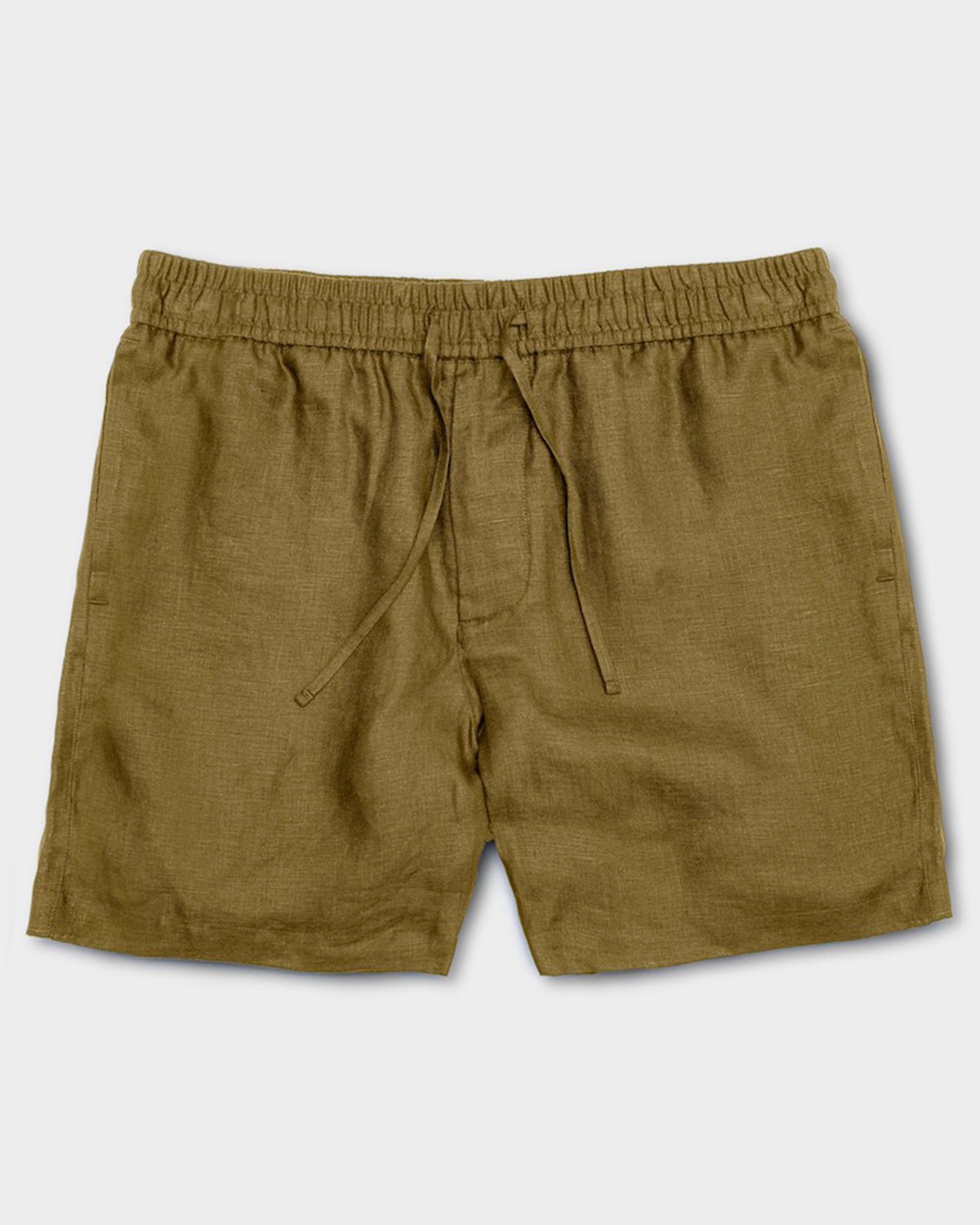 Linen Drawstring Shorts Olive THE RESORT CO