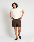 Linen Drawstring Shorts Sandalwood - THE RESORT CO
