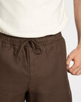 Linen Drawstring Shorts Sandalwood - THE RESORT CO