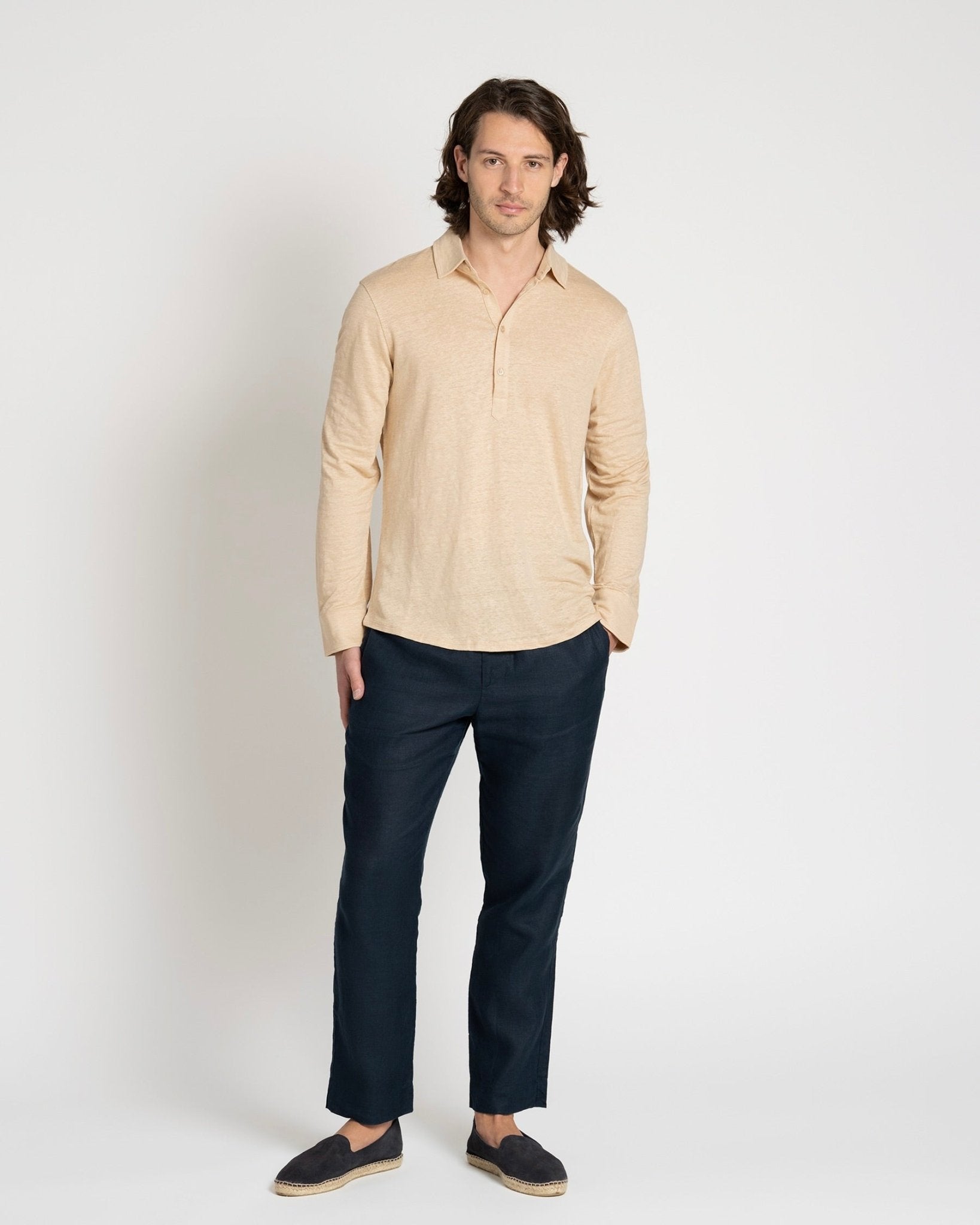 Linen Jersey Popover Sand – THE RESORT CO