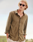 Linen Jersey Shirt Khaki - THE RESORT CO