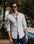 Linen Jersey Shirt Light Blue - THE RESORT CO