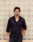 Linen Jersey Shirt Navy - THE RESORT CO
