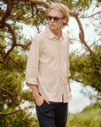 Linen Jersey Shirt Sand Melange - THE RESORT CO