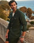 Linen Overshirt Eucalyptus - THE RESORT CO