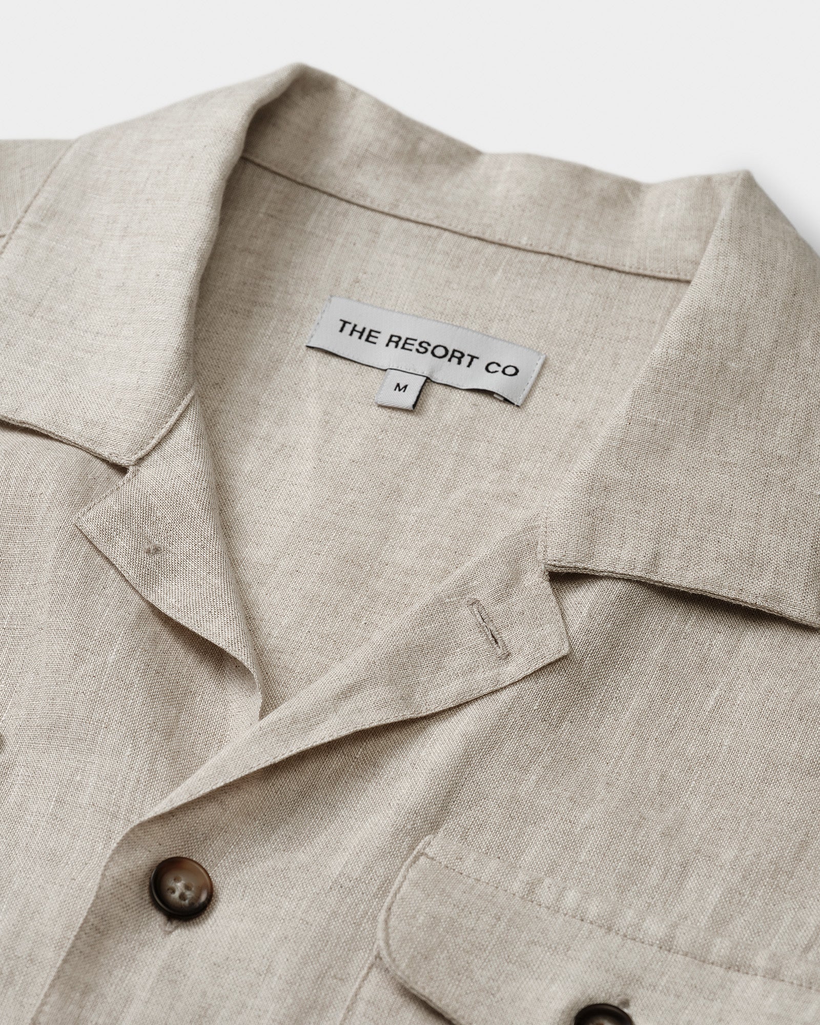 Linen Overshirt Oatmeal – THE RESORT CO