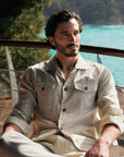 Linen Overshirt Oatmeal - THE RESORT CO