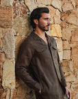 Linen Overshirt Sandalwood - THE RESORT CO