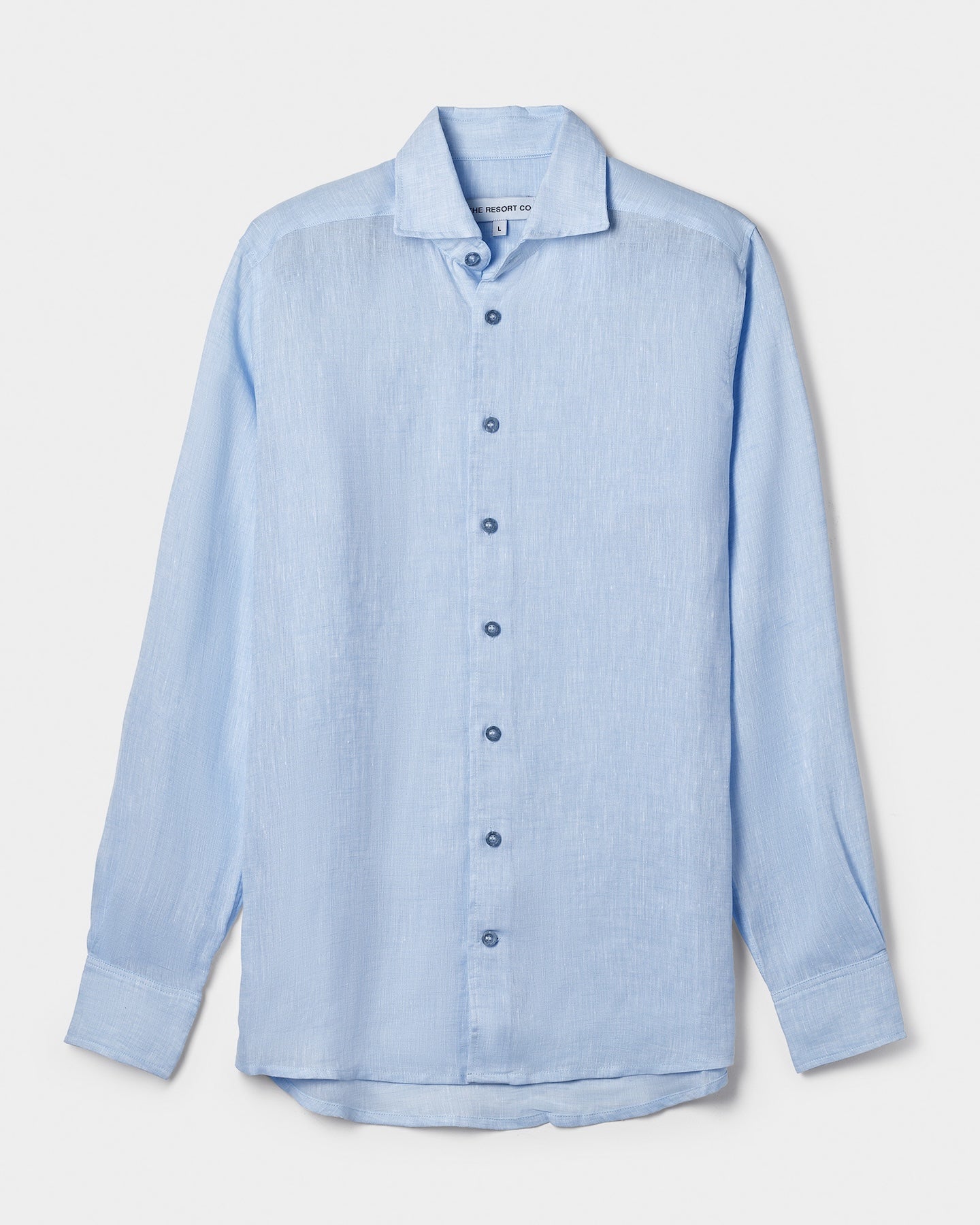 Long-sleeve Linen Shirt Light Blue, XXL