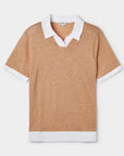 Resort Polo Shirt Camel / White - THE RESORT CO