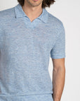 Resort Polo Shirt Light Blue Melange - THE RESORT CO