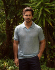 Resort Polo Shirt Light Blue Melange - THE RESORT CO