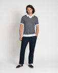 Resort Polo Shirt Navy striped - THE RESORT CO