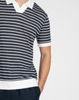Resort Polo Shirt Navy striped - THE RESORT CO
