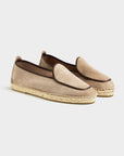 Sand Suede Belgian Loafer Style Espadrilles - THE RESORT CO