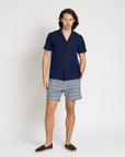 Seersucker Resort Shirt Navy - THE RESORT CO