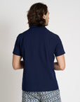 Seersucker Resort Shirt Navy - THE RESORT CO