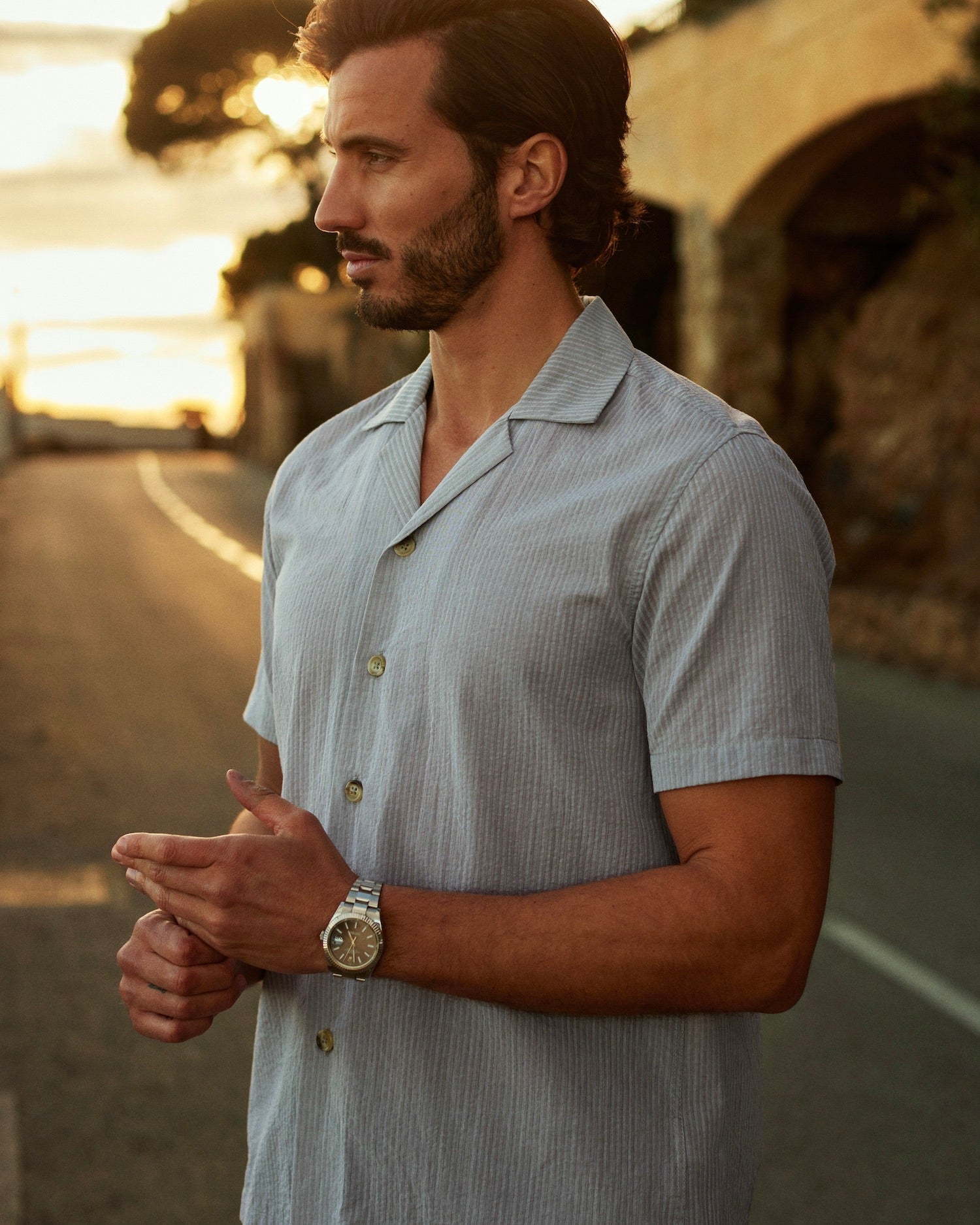 seersucker dress shirt Seersucker Resort Shirt Sage, L