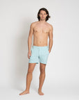 Tailored Swim Shorts Turquoise Seersucker - THE RESORT CO