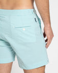 Tailored Swim Shorts Turquoise Seersucker - THE RESORT CO