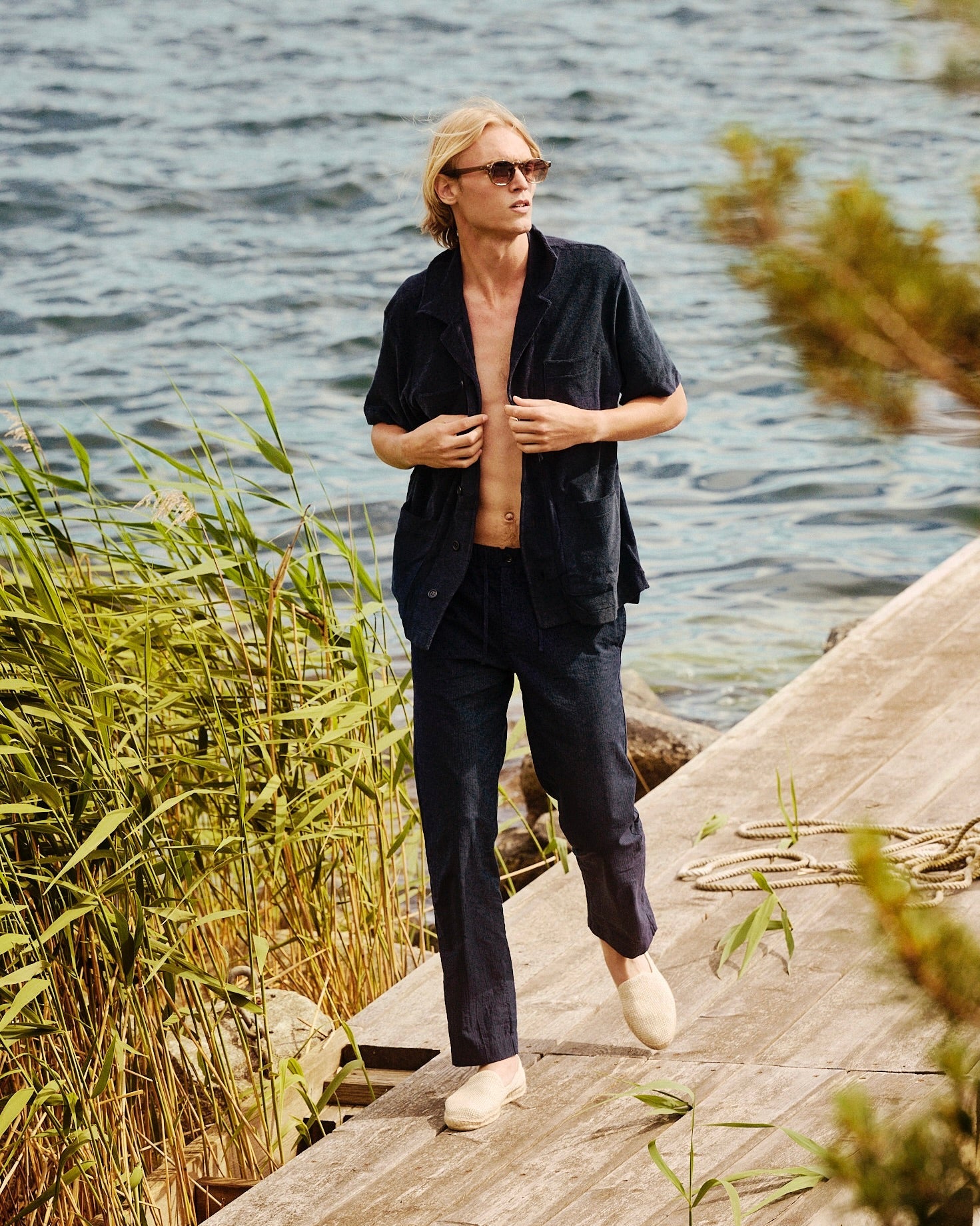Terry Pocket Shirt Navy – THE RESORT CO