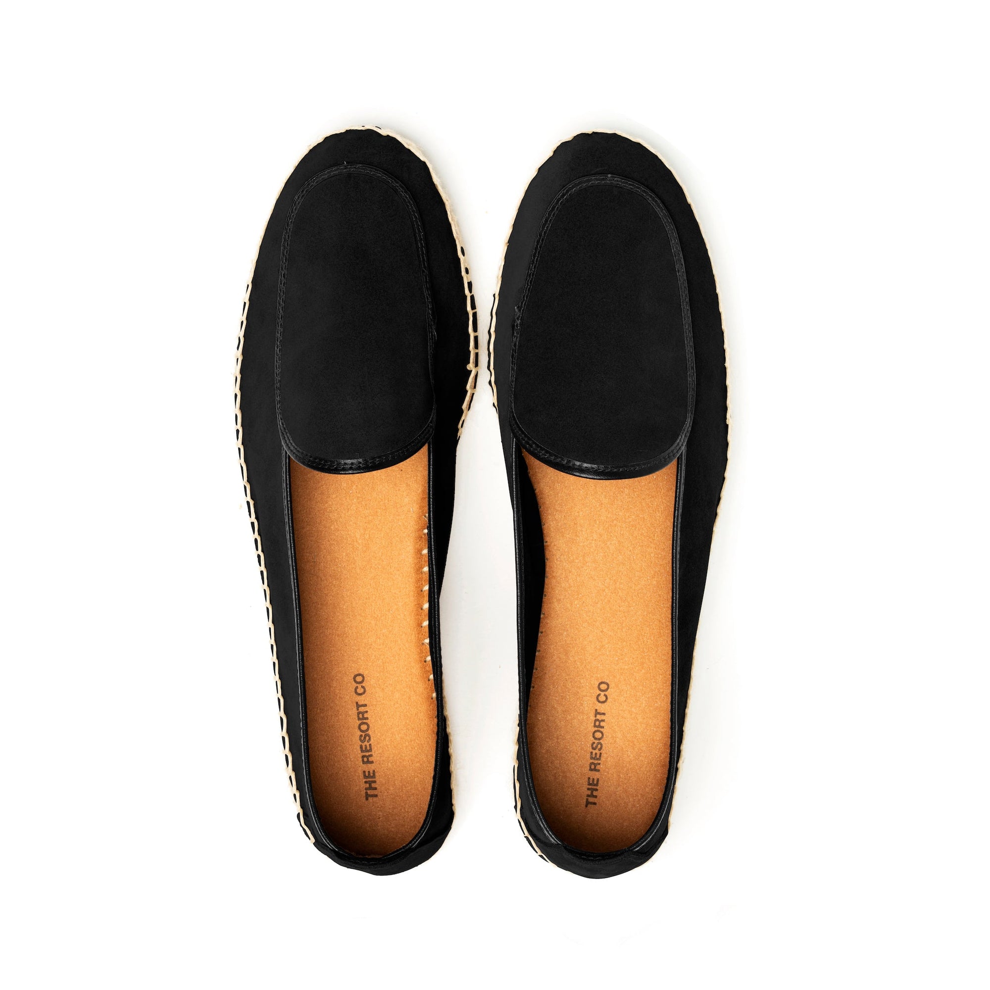 Espadrilles Belgian Loafer Style Black Suede - THE RESORT CO