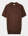 Knitted Polo Shirt Brown - THE RESORT CO