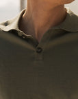 Knitted Polo Shirt Khaki - THE RESORT CO