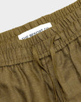 Linen Drawstring Shorts Olive - THE RESORT CO