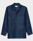 Linen Overshirt Navy - THE RESORT CO