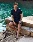 Linen Resort Shirt Navy - THE RESORT CO