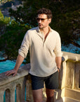 Piqué Popover Shirt Ivory - THE RESORT CO